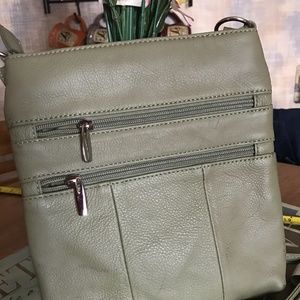 Unbranded; genuine leather crossbody bag